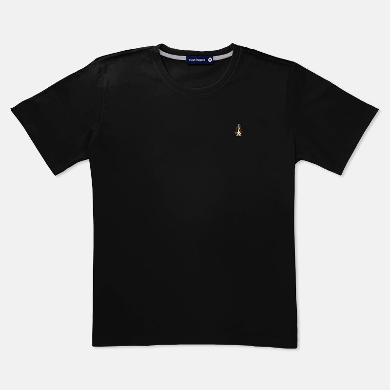 Men's R-Neck Basic Tee With Embroidery | 100% Cotton | Modern Fit | HMT409416