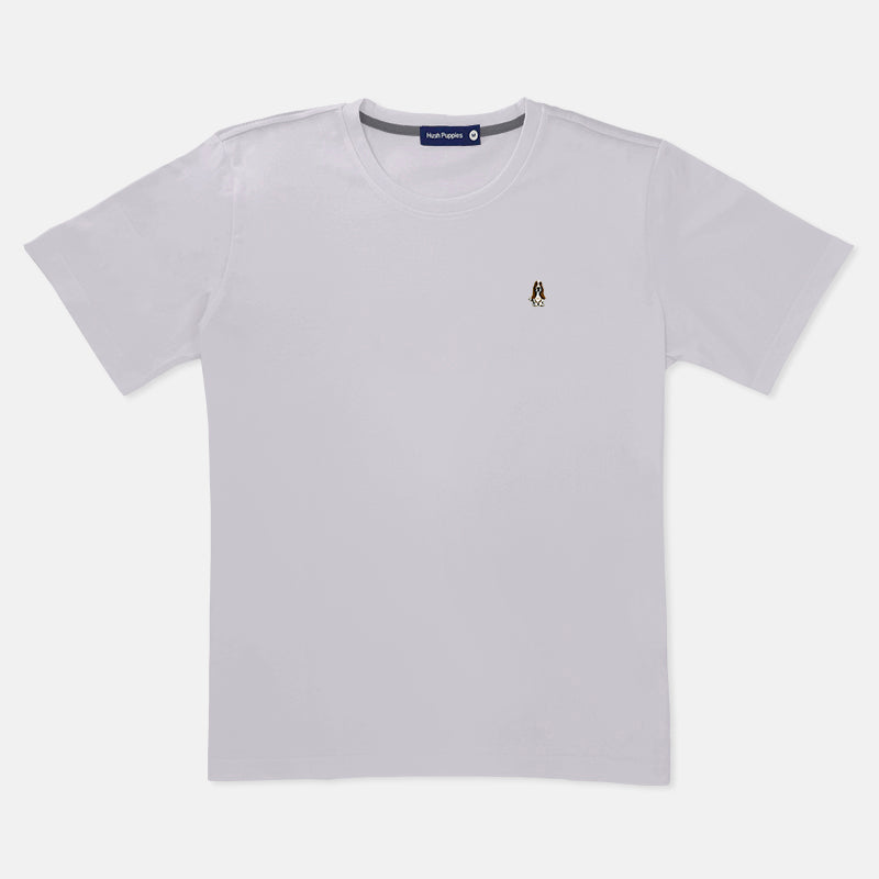 Men's R-Neck Basic Tee With Embroidery | 100% Cotton | Modern Fit | HMT409416