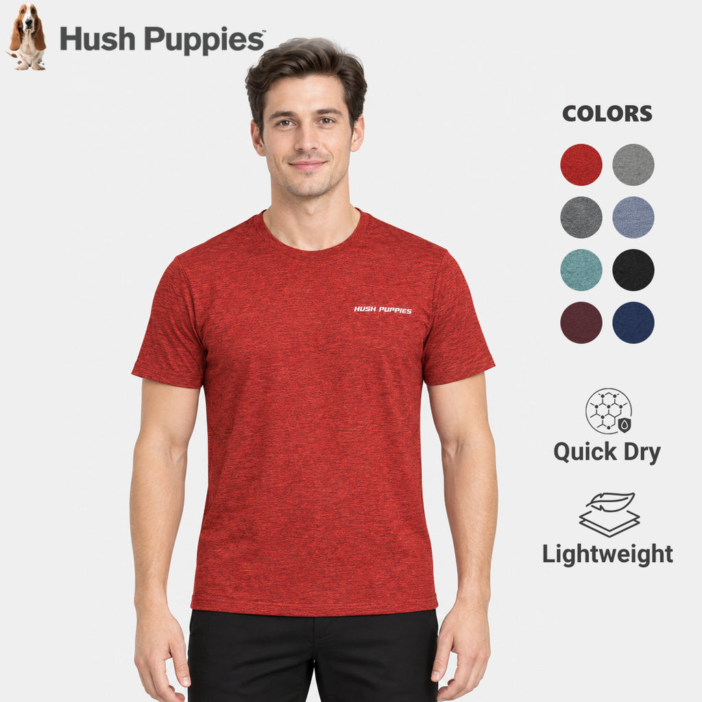 Men's Round Neck Heather Active Tee | Quick Dry | HMT651015