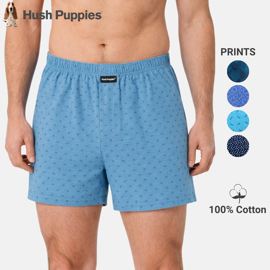 Hush Puppies 1pc Men Knit Boxer Shorts 100% Cotton HMX639857