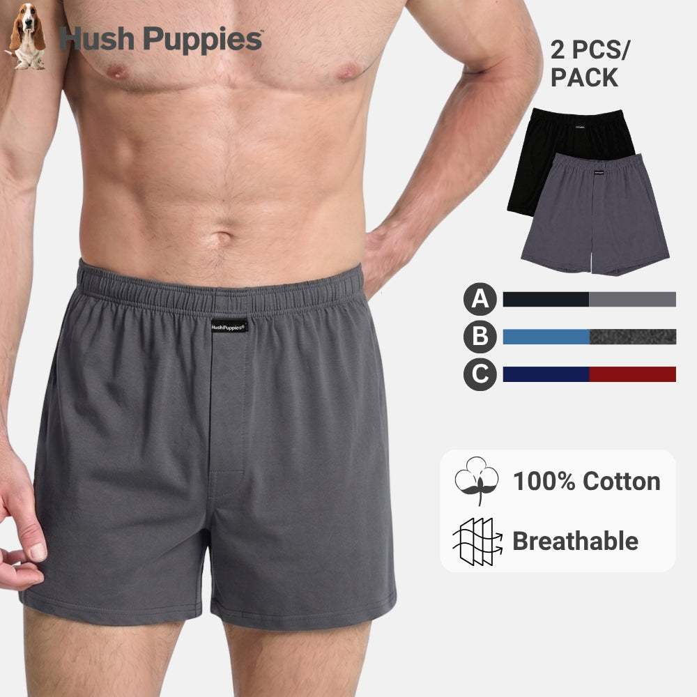 2pcs Men's Knit Boxer Shorts | Combed Cotton | HMX733055