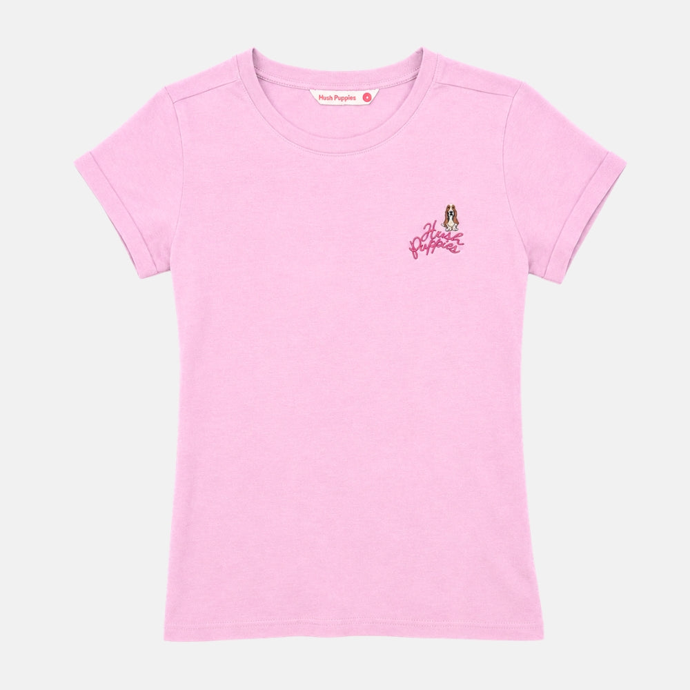 Ladies' Round Neck Basic Tee With Embroidery | A Line | HLT409441