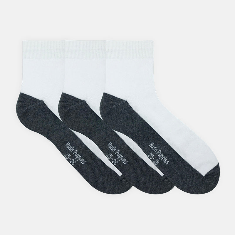 3prs Men's White Ankle Socks | Cotton Elastane | S141