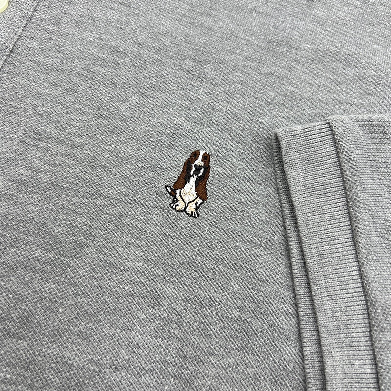 Men's Basic Solid Polo Tee Slim Fit With Small Dog Embroidery | Pique 100% Cotton | HMP107888