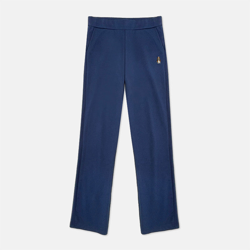 Ladies' Terry Yoga Pants With Logo Embroidery | Cotton Spandex | HLJ338519