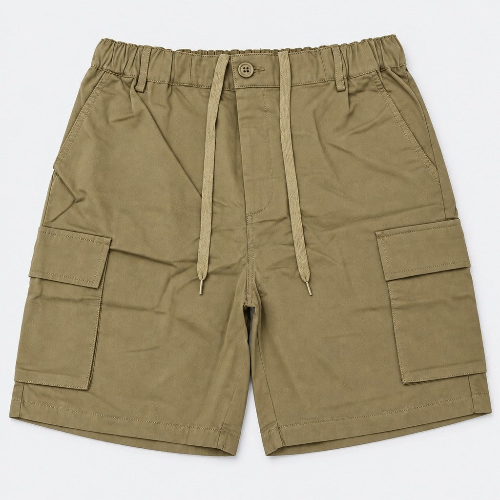 Men's Cargo Bermuda Shorts with Elastic Waist and Drawcord | 100% Cotton | HMM651017
