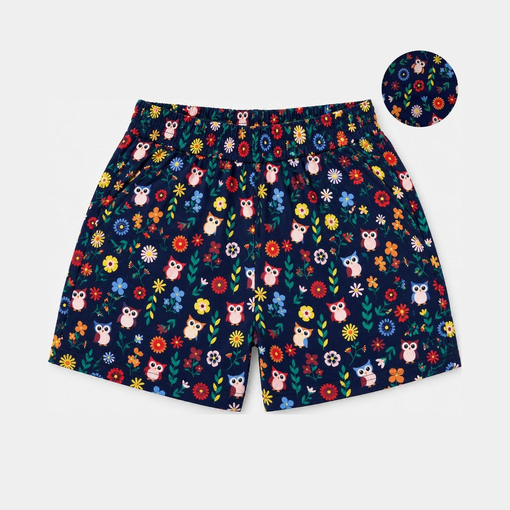 Women's Printed Easy Shorts | 100% Cotton | HLM639908