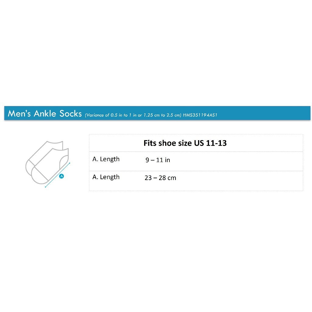 3prs Men Big Foot Ankle Socks | Cotton Elastane | HMS351194
