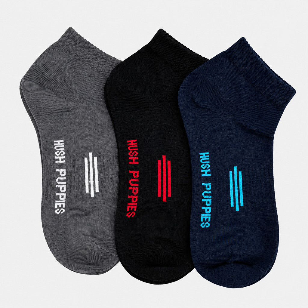Men's 3prs Casual Ankle Socks | Cotton Spandex | HMS639904