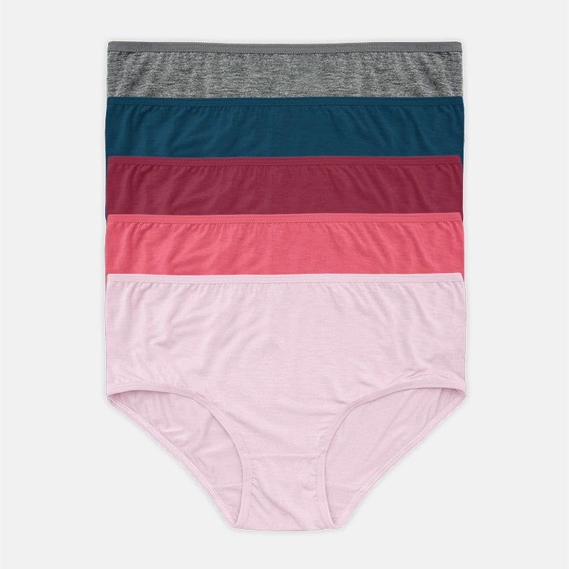 Bamboo Midi 5pcs Ladies Panties HLU409023