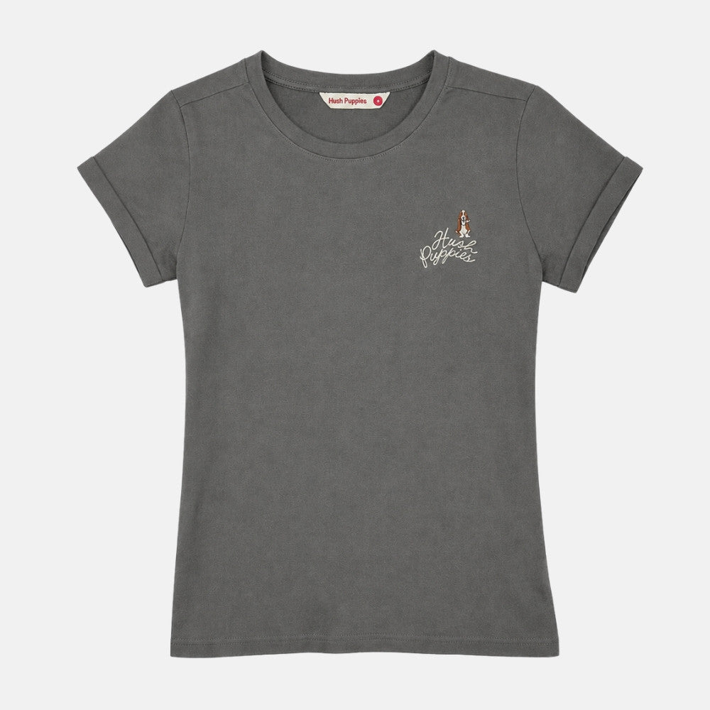 Ladies' Round Neck Basic Tee With Embroidery | A Line | HLT409441