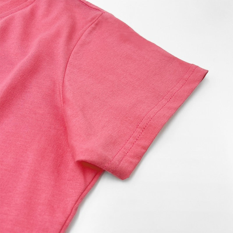 Ladies' V-Neck Basic Tee With Embroidery | Cotton Mixed | HLT409327