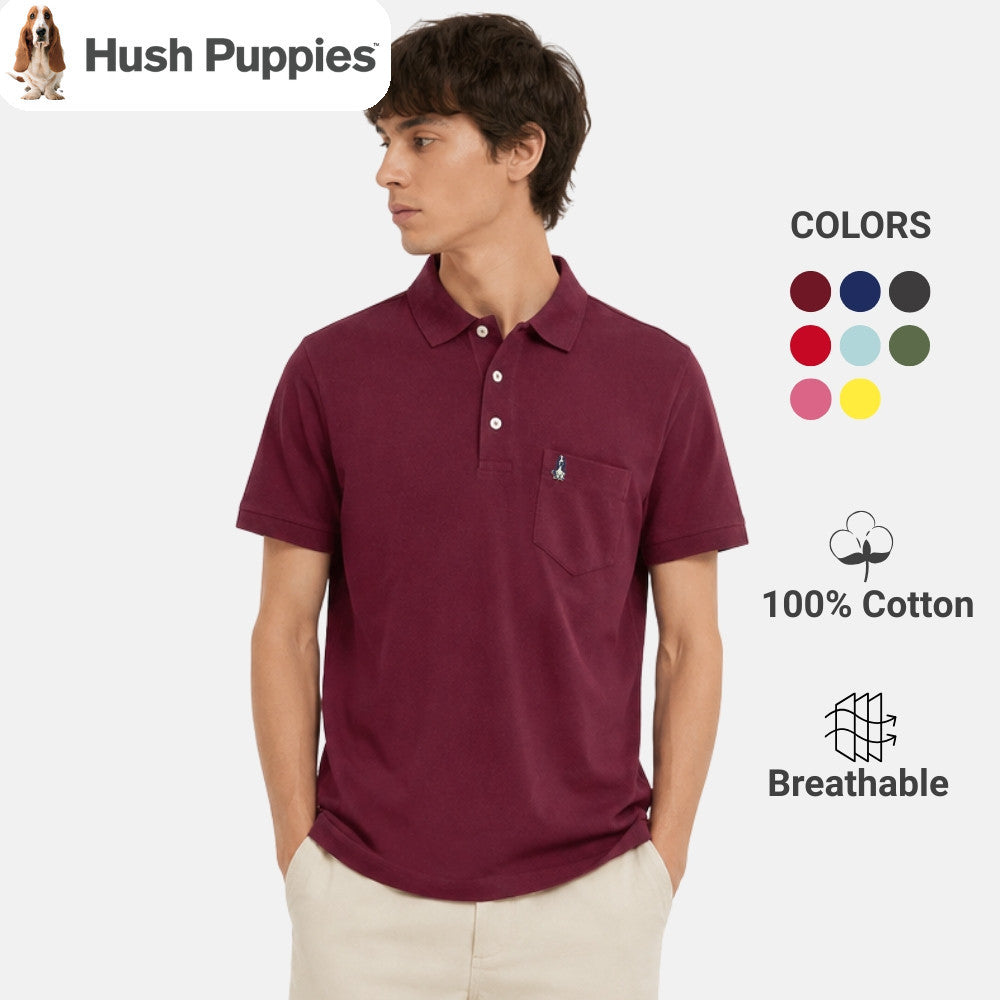 Men's Knit Basic Polo With Embroidery on Pocket | 100% Cotton | HMP601364