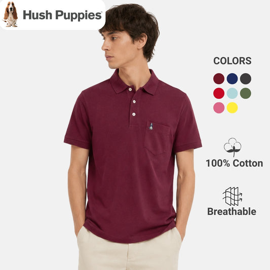 Men's Knit Basic Polo With Embroidery on Pocket | 100% Cotton | HMP601364