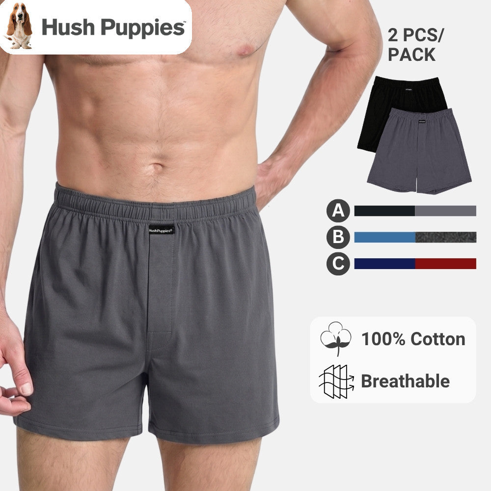 2pcs Men's Knit Boxer Shorts | Combed Cotton | HMX733055
