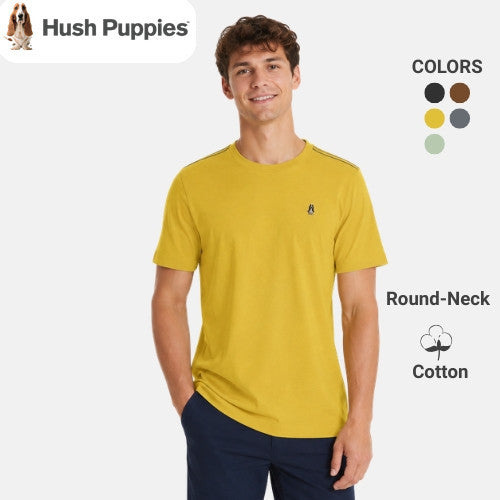 Men's Round Neck Basic Tee With Embroidery | Regular Fit | HMT308875