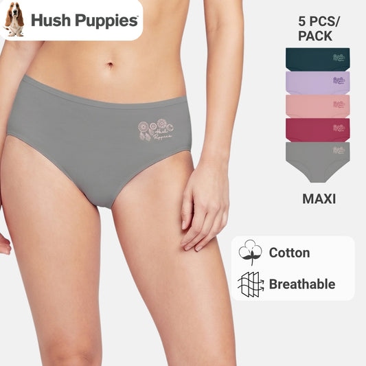 Cotton Spandex Maxi 5pcs Ladies Panties HLU008955