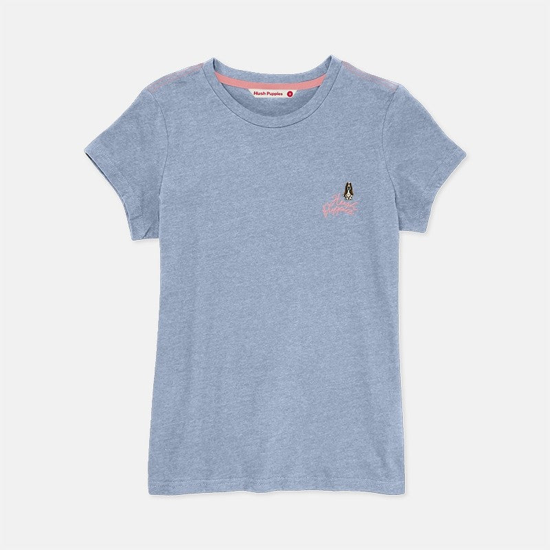 Ladies' Round Neck Basic Tee With Embroidery | HLT308650AS1