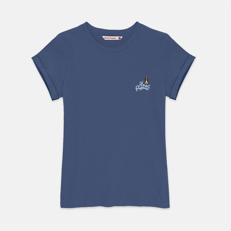 Ladies' Round Neck Basic Tee With Embroidery | A Line | HLT409441