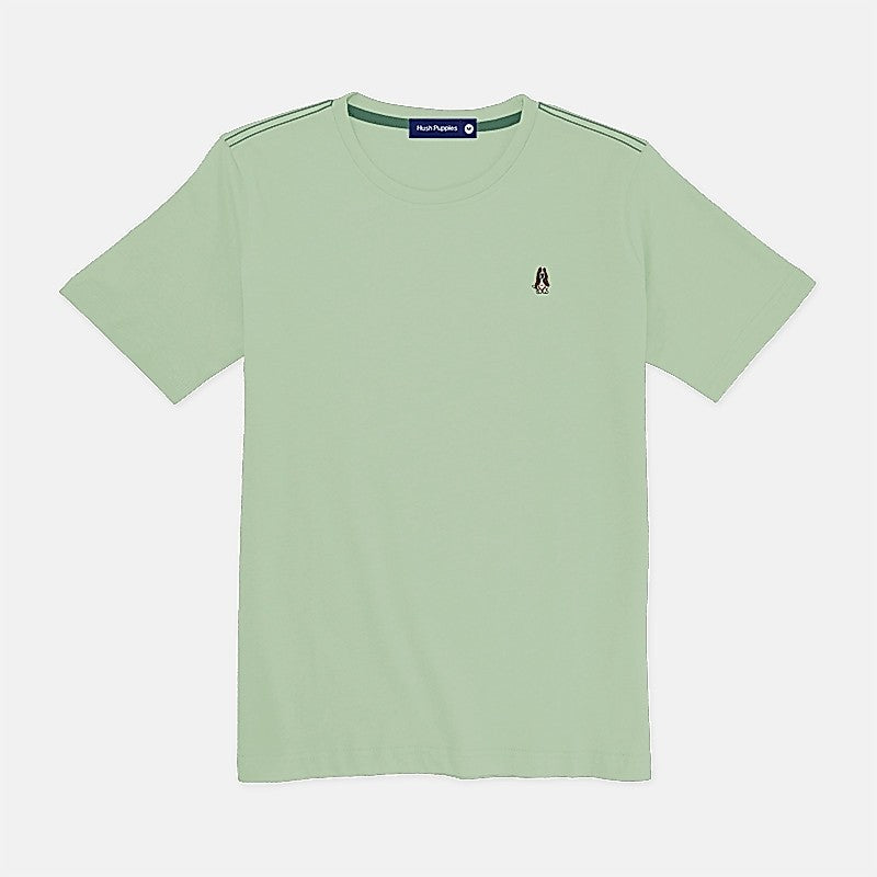 Men's Round Neck Basic Tee With Embroidery | Regular Fit | HMT308875