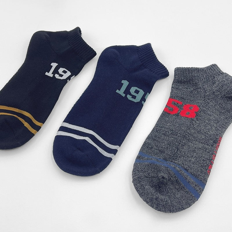 3prs Men Sporty Half Terry Ankle Socks | HMS479558