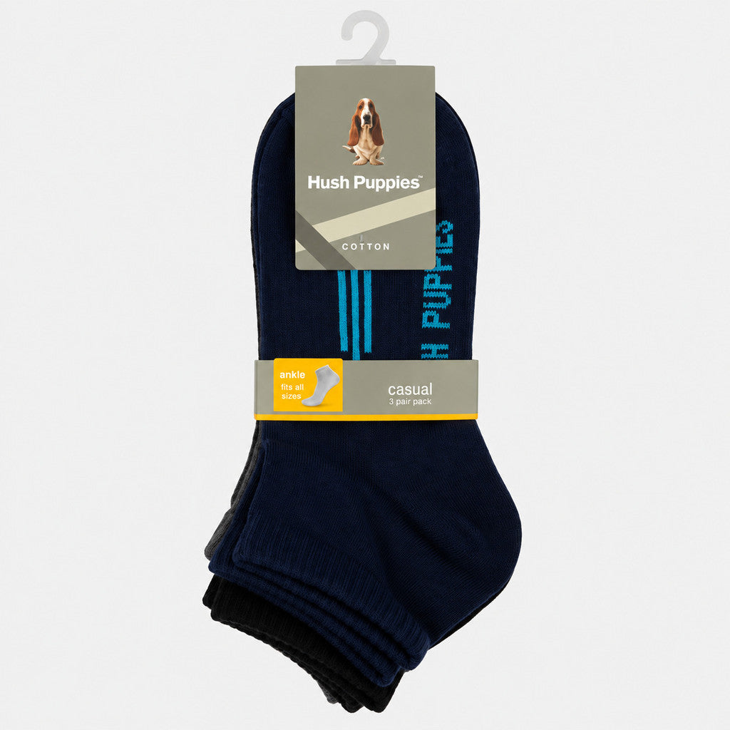Men's 3prs Casual Ankle Socks | Cotton Spandex | HMS639904
