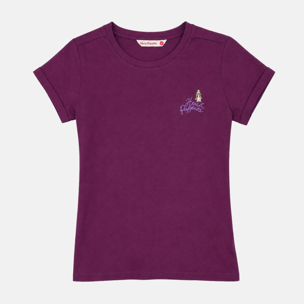 Ladies' Round Neck Basic Tee With Embroidery | A Line | HLT409441