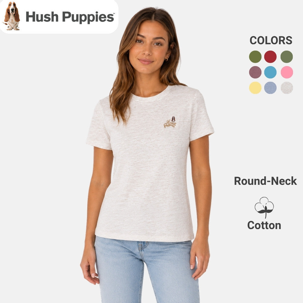 Ladies' Round Neck Basic Tee With Embroidery | HLT308650AS1