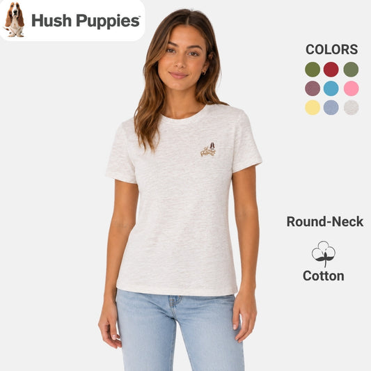 Ladies' Round Neck Basic Tee With Embroidery | HLT308650AS1