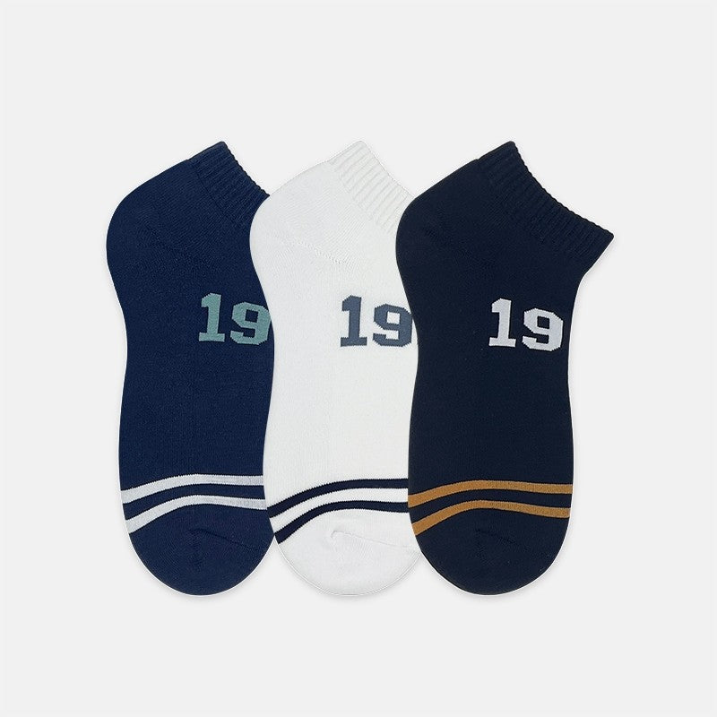 3prs Men Sporty Half Terry Ankle Socks | HMS479558