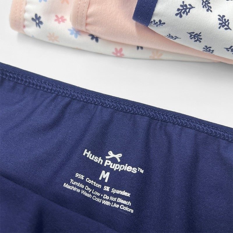 Flower Print Cotton Spandex Midi 5pcs Ladies Panties HLU449221