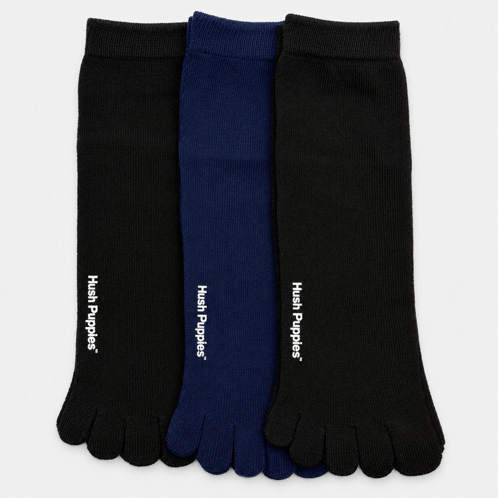 Men's 3prs Quarter Length Toe Socks | Cotton | HMS651053