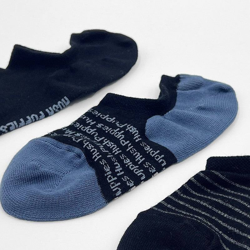 3prs Men Full Print No-Show Ankle Socks | Cotton Spandex | HMS479556