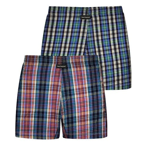 2pcs Men's Woven Boxer Shorts | Cotton Blend | HMX937275