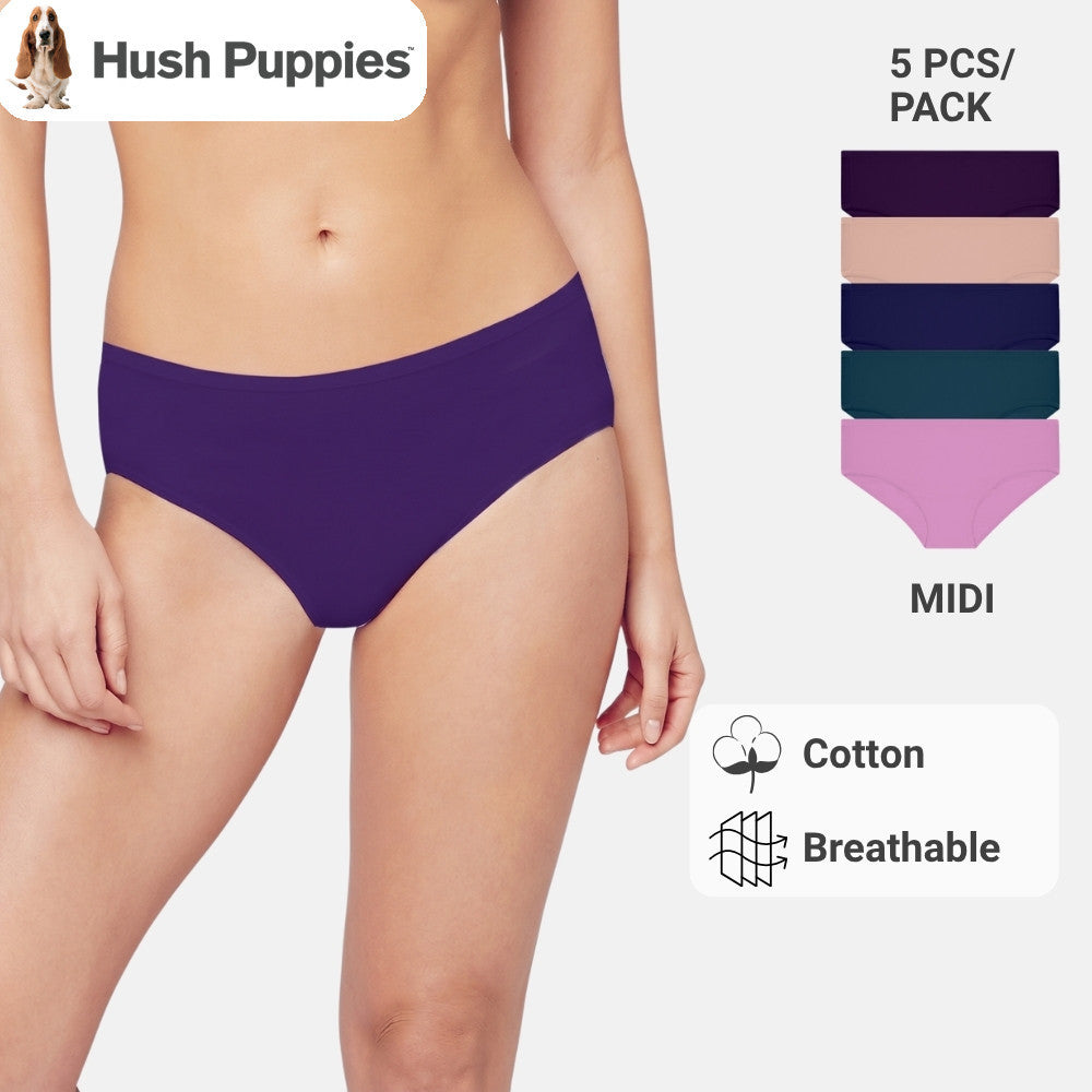 Cotton Spandex Midi 5pcs Ladies Panties HLU008958