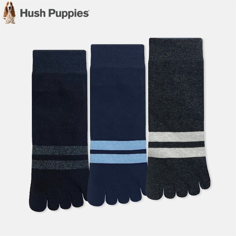 3prs Men Ankle Length Toe Socks | Cotton Elastane | HMS459336