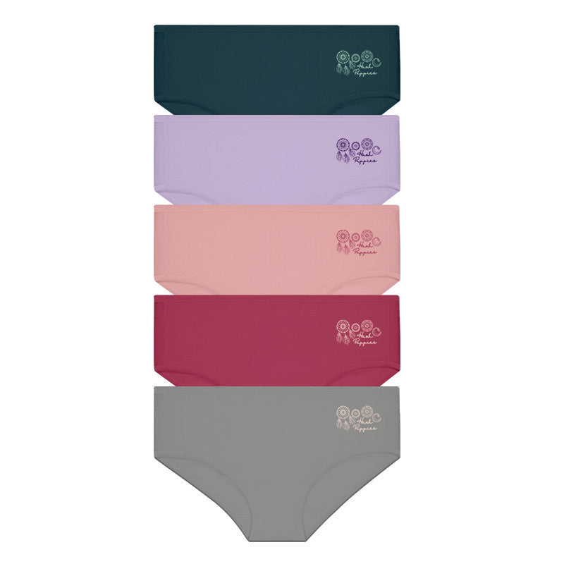 Cotton Spandex Maxi 5pcs Ladies Panties HLU008955