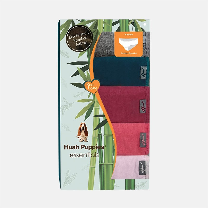 Bamboo Midi 5pcs Ladies Panties HLU409023