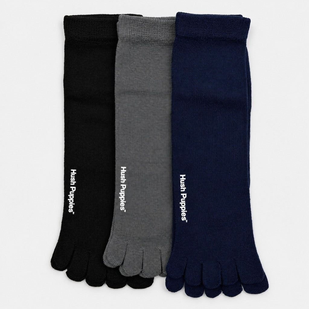 Men's 3prs Quarter Length Toe Socks | Cotton | HMS651053