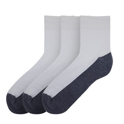 3prs Men's White Ankle Socks | Cotton Elastane | S141