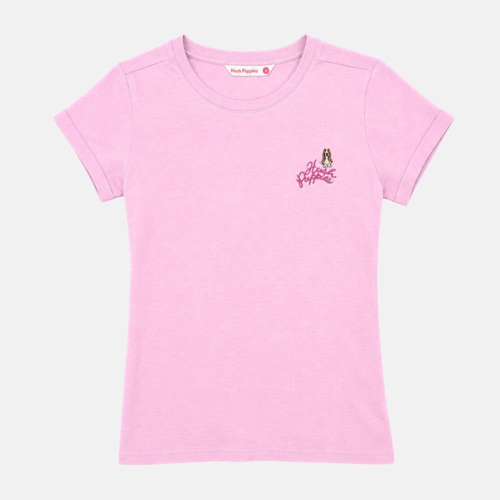 Ladies' Round Neck Basic Tee With Embroidery | A Line | HLT409441