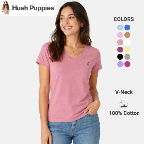 Ladies' V-Neck Tee | 100% Cotton | HLT409440