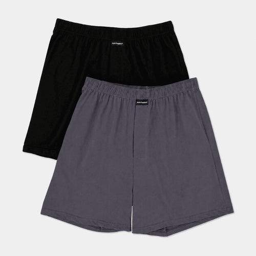 2pcs Men's Knit Boxer Shorts | Combed Cotton | HMX733055