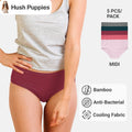 Bamboo Midi 5pcs Ladies Panties HLU409023