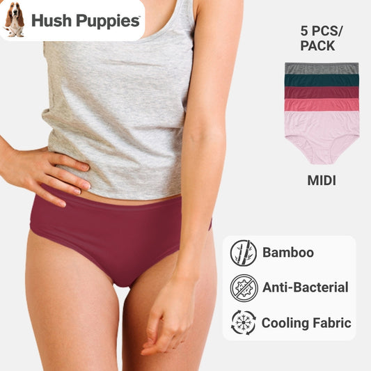 Bamboo Midi 5pcs Ladies Panties HLU409023