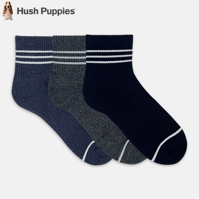 3prs Men Sporty Half Terry Quarter Socks | HMS479557
