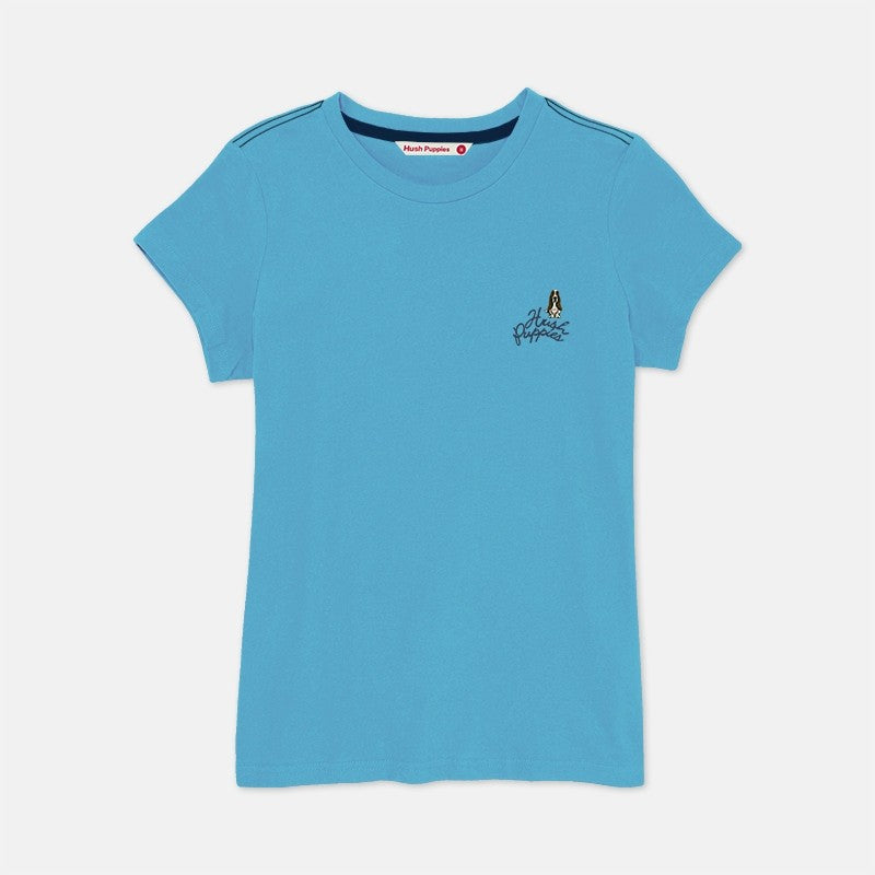 Ladies' Round Neck Basic Tee With Embroidery | HLT308650AS1