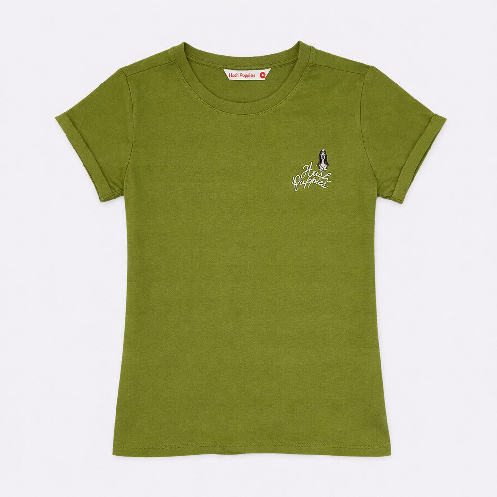 Ladies' Round Neck Basic Tee With Embroidery | A Line | HLT409441