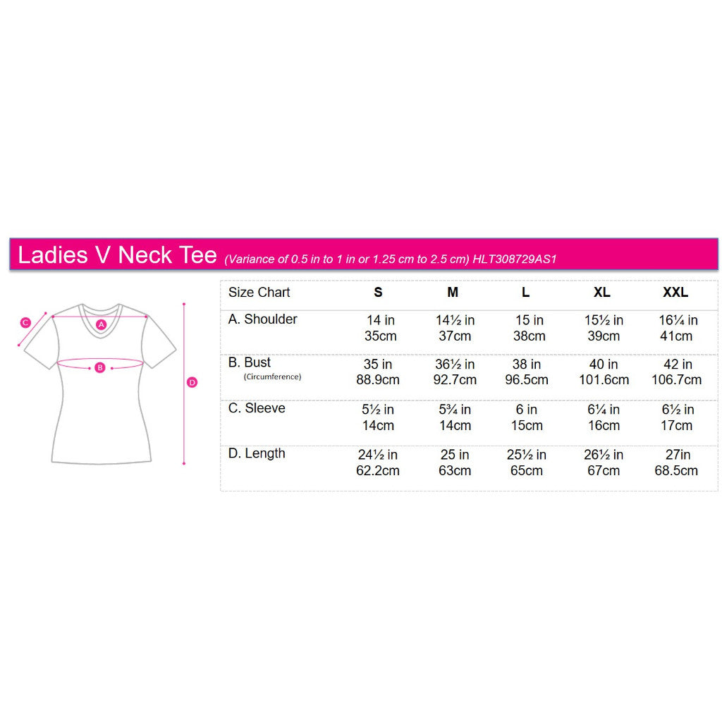 Ladies' V-Neck Basic Tee With Embroidery | Cotton Mixed | HLT409327