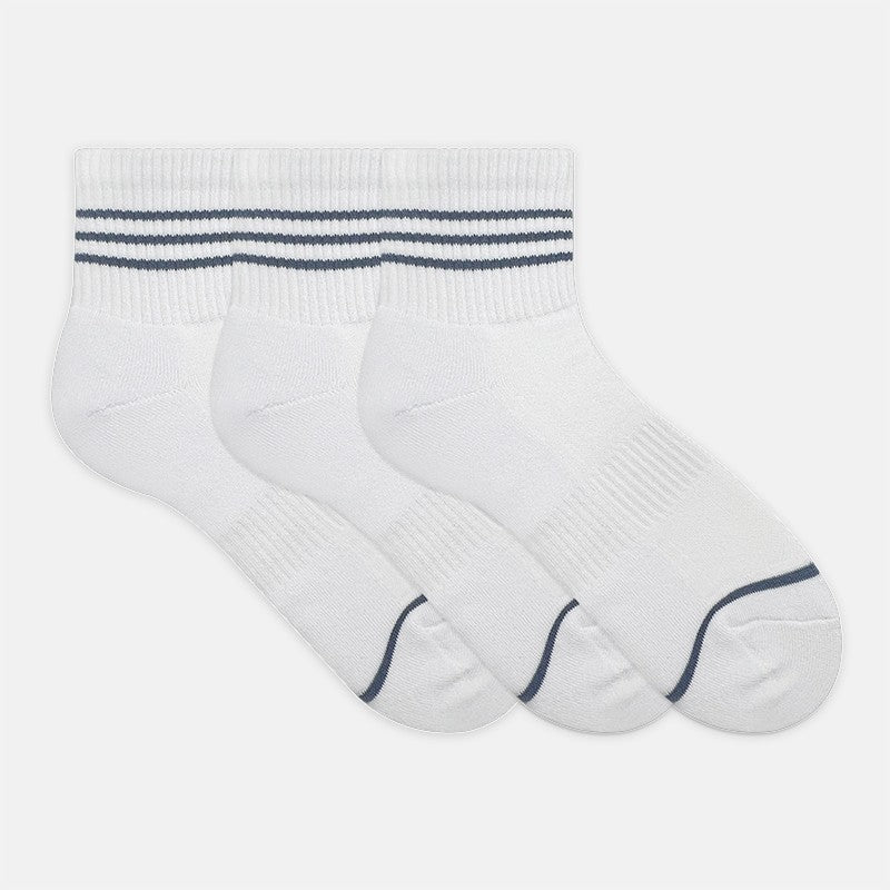 3prs Men Sporty Half Terry Quarter Socks | HMS479557